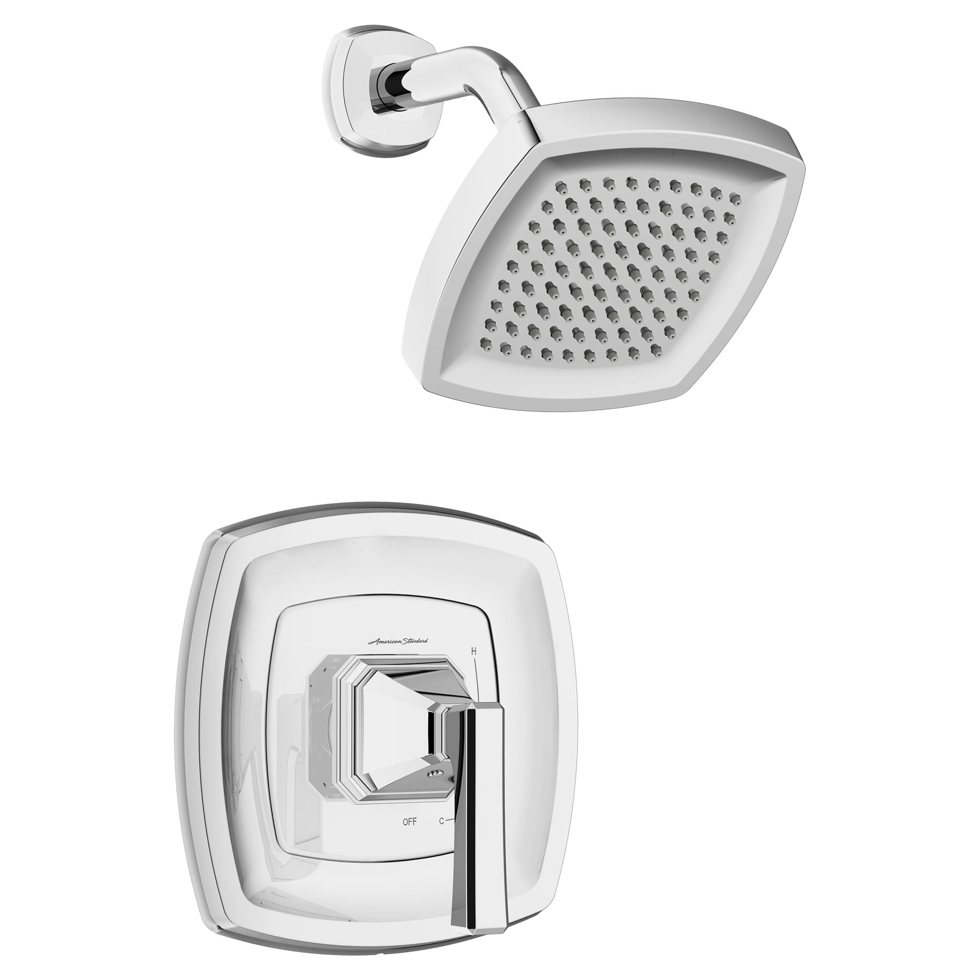 Crawford™ 2.5 gpm/9.5 L/min Shower Trim Kit With Showerhead, Double Ceramic Pressure Balance Cartridge With Lever Handle
